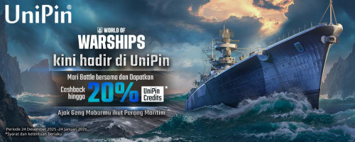 World of Warships kini hadir di UniPin! Battle dan Dapatkan Cashback 20% UniPin Credits!